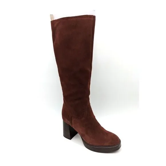 Naturalizer Women's Ona Platform Tall Boot Knee High Cappuccino Suede‎ SZ 7.5